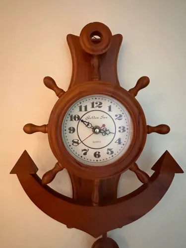 Relógio Âncora madeira pêndulo 
