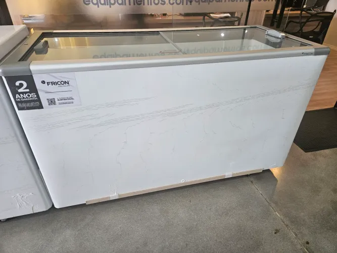 freezer tampa de vidro 503 litros para sorvetes e congelados novo