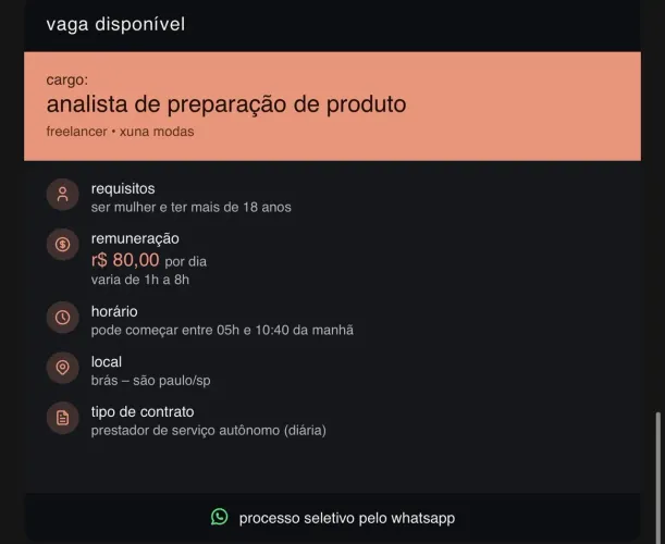 Vaga de Analista de Preparação de Produto - Comece amanhã!
