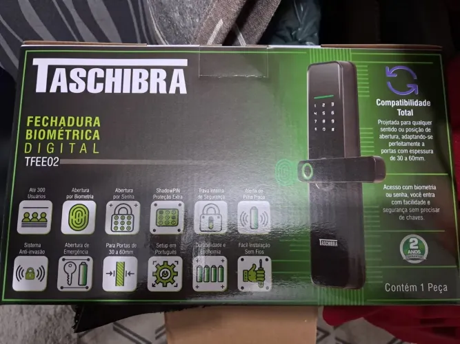 Vendo Fechadura Biométrica Eletrônica Digital Taschibra TFEE02 - LACRADA Nova na caixava