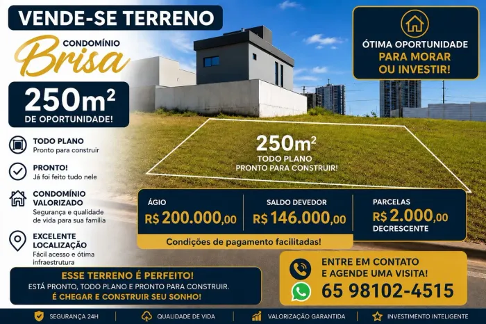 Terreno Condomínio Brisas (ao Lado Brasil Beache)