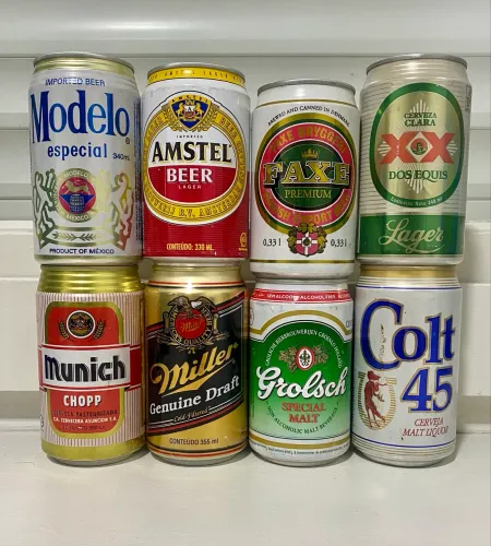 Lote de Latas de Cerveja Importadas Anos 90