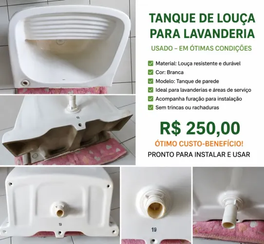 Tanque de louça para lavanderia