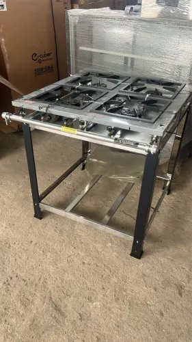 FOGÃO  INOX 4 BOCAS INDUSTRIAL PERFIL 7 30x30