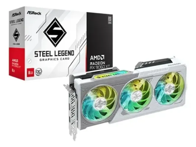 Placa de Vídeo ASRock AMD Radeon RX 9060 XT Steel Legend 8GB