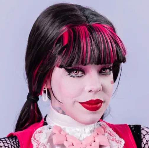 Peruca Draculaura Cosplay Monster High
