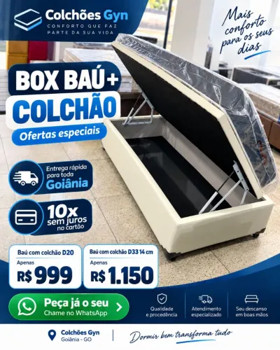 Box ou solteiro reforçado loja colchões Gyn