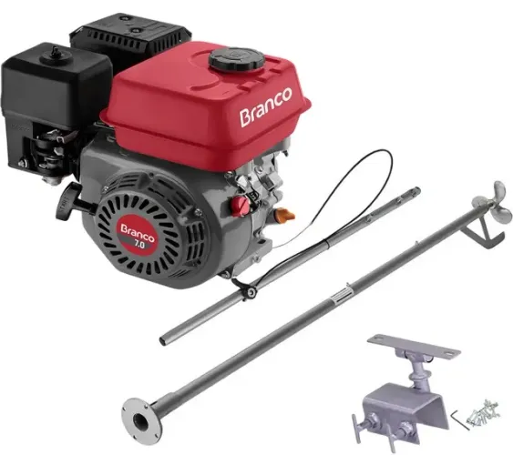 Motor Barco Branco 7 Cv - 4temp Popa E Rabeta Completa 1.70