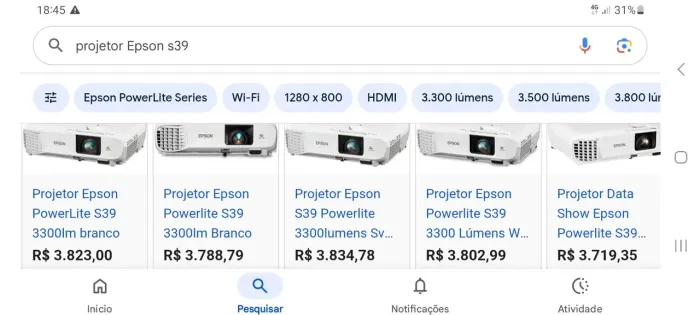 Projetor EPSON S39 