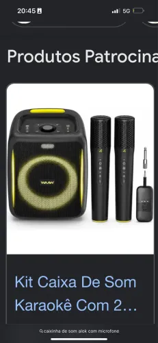 Caixa de som com microfone