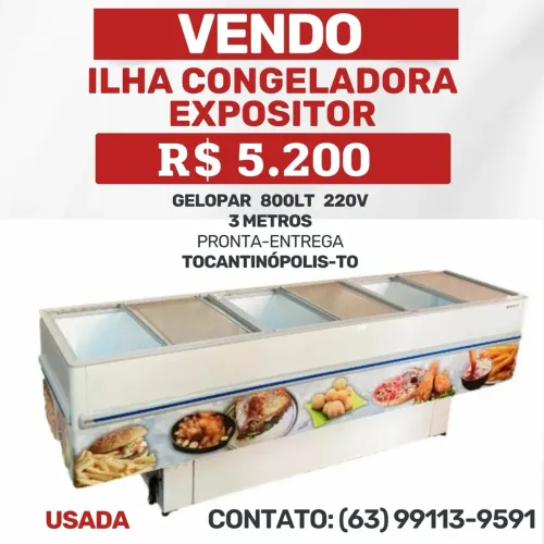 Ilha Congeladora Horizontal 800L 3MT