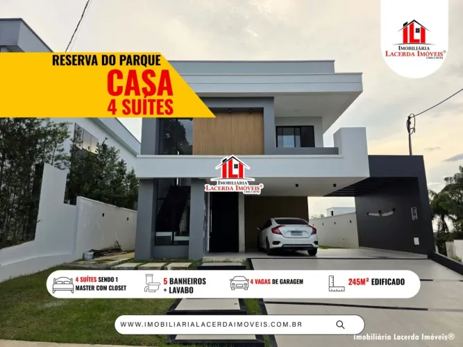 Reserva do Parque, Casa Duplex 4 suítes na Ponta Negra, Piscina e Espaço Gourmet, 360m²