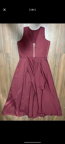 Vestido festa godê bordô G