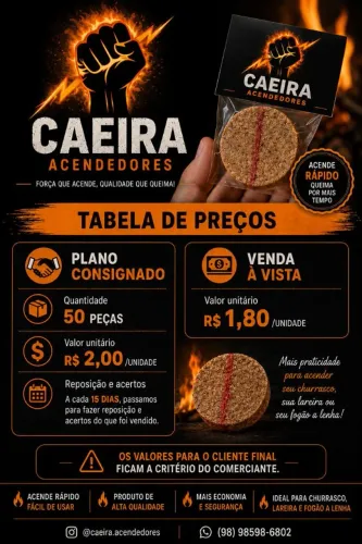 Distribuidor de Acendedores de carvão e lenha