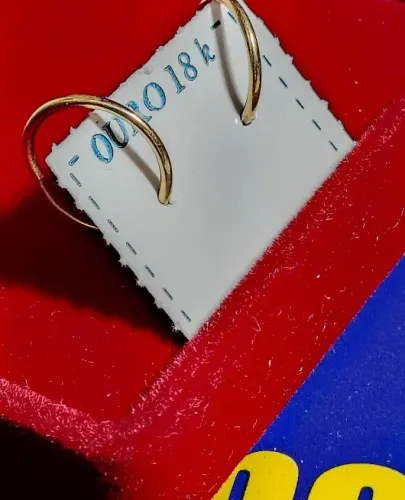 Brincos Argolinha Ouro 18 Kilates Peso 0.40 Gramas 10 mm