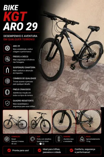 Bike KGT Aro 29 - Praticamente Nova | Apenas 3 meses de uso