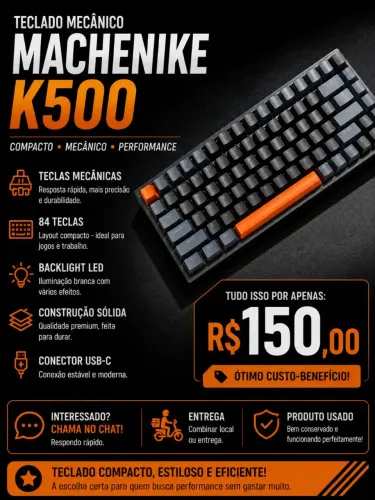 Vendo teclado mecânico 500a 75%
