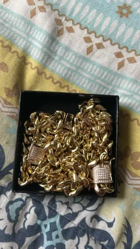 Cordão masculino banhado a ouro 18kg