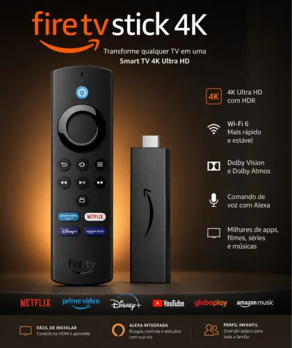 FireTV 4K amazon Alexa controle com botao de volune