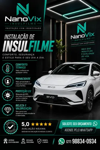 INSULFILME NANO CERÂMICO R$850,00