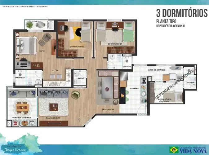 Cota Apto 125m² - Residencial Firenze - Grupo 13