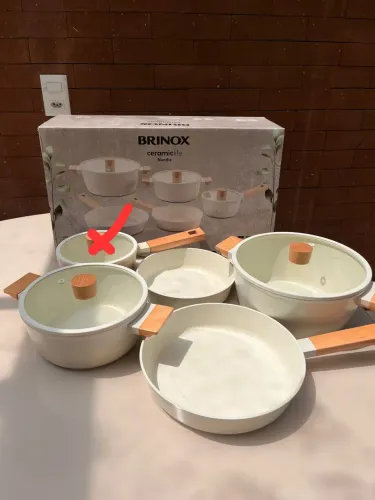 Jogo de panelas Brinox 4 peças - cor Creme