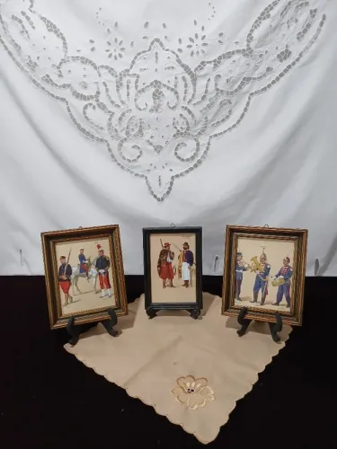 Antigos Quadros Miniatura Gravuras Militares De Jose Wasth
