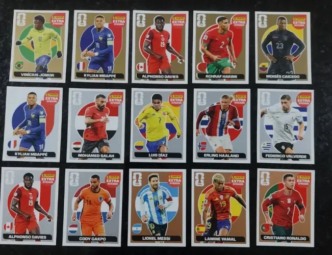 Figurinhas Extra PANINI Legend Copa 2026 Gold Prata Bronze Roxa