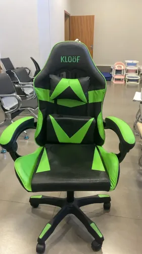Cadeira Giratória Gamer Preto com Verde