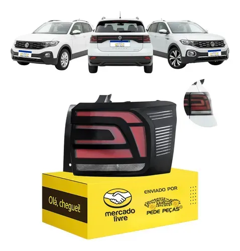 Lanterna T-cross 2019 2020 2021 2022 23 2024 C/led Nova Ld Direito/passageiro Fume