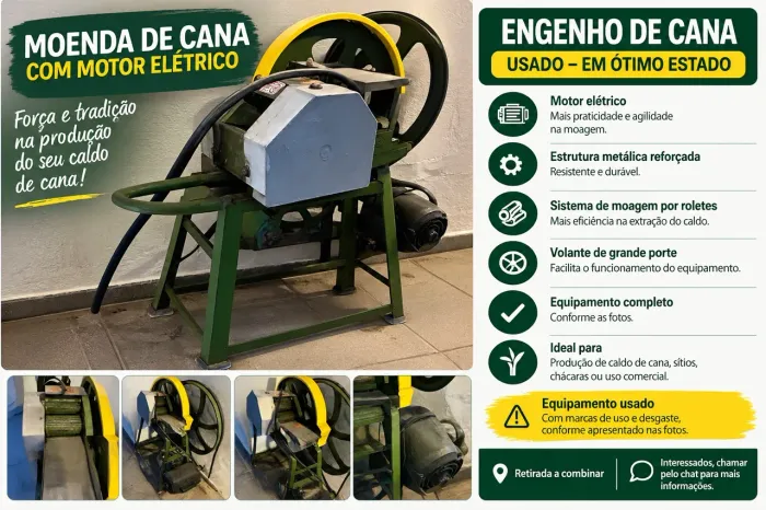 MOENDA DE CANA COM MOTOR ELÉTRICO