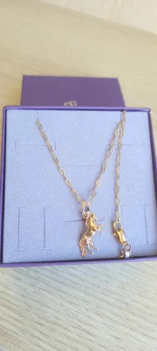 Cordão com pingente Rommanel 60 cm banhado a ouro 18k