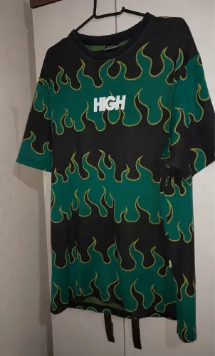 Camiseta High Company Flames Green - Streetwear 100% Original