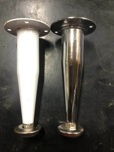 Pés para móveis multiuso branco e cromado de 12CM com regulagem  unidade 