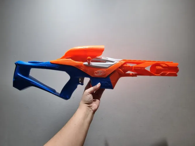 nerf laranja azul e branca vai do jeito que está nas fotos