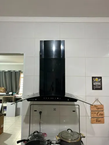 Coifa de Parede 90cm Cadence Gourmet Touch Vidro Preto