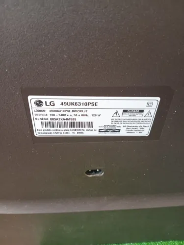 TV LG 49UK6310.PSE com defeito sem imagem com áudio
