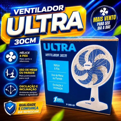 VENTILADOR MONDIAL ULTRA 30CM - POTÊNCIA E CONFORTO (Lacrado!!)