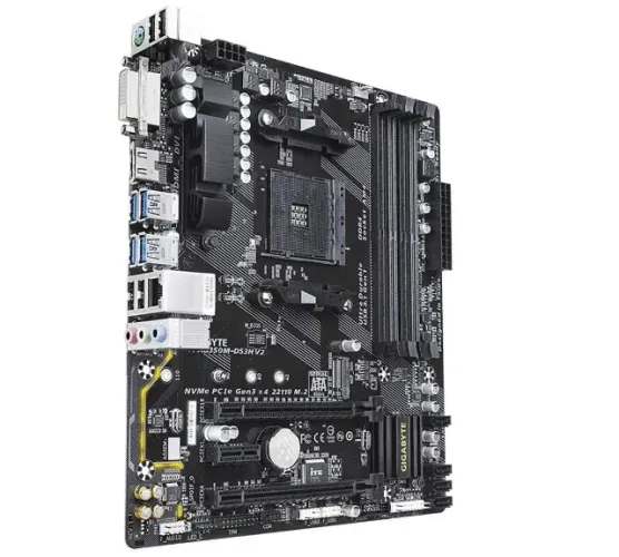 Placa-Mãe Gigabyte AB350M-DS3H V2 AMD AM4 B350 Micro-ATX DDR4 M.2 Top
