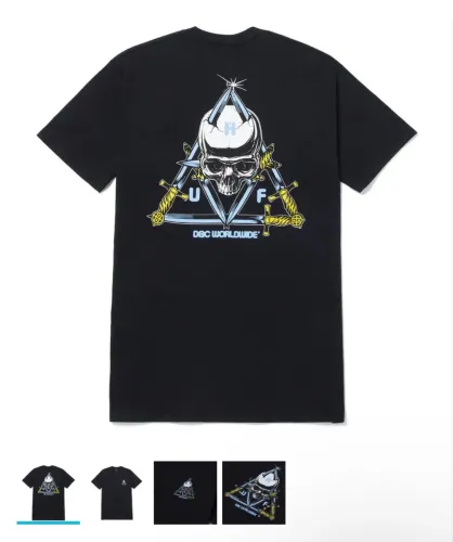 Camiseta HUF Original Preta Estampa Caveira - Tam. M