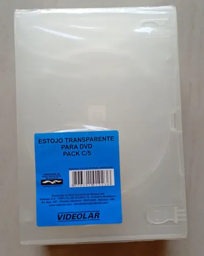 Estojos Transparentes para DVD Videolar - 5 estojos novos lacrados