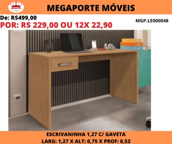 Escrivaninha com Gaveta 1,27M 