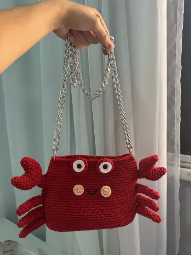 Bolsa Caranguejo de crochê 