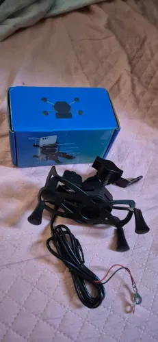 Suporte Garra Para Celular Moto Universal Com Carregador Usb Cor Preto
