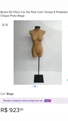 Manequim em fibra com pedestal novo