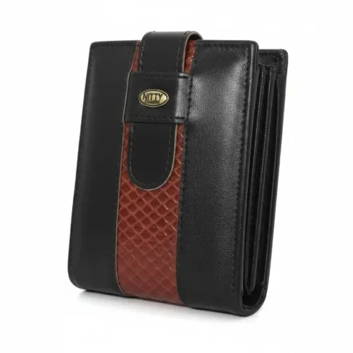 Carteira Masculina Couro Legitimo Com Fecho preta