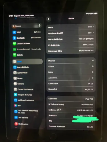 iPad 9ª Geração ? 64 GB ? Apenas R$ 1.500,00