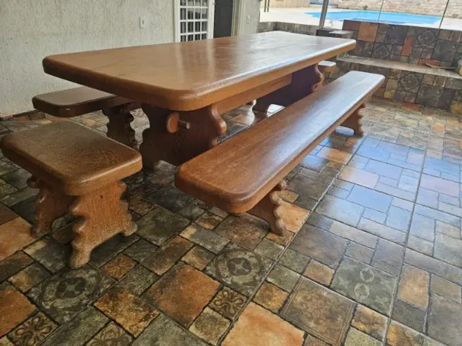Mesa de jantar ideal para áreas grandes estilo cozinha gourmet - 3 metros