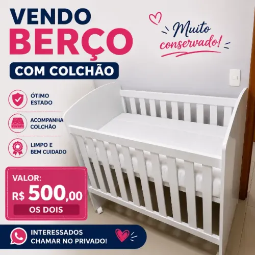 BERÇO COM COLCHÃO