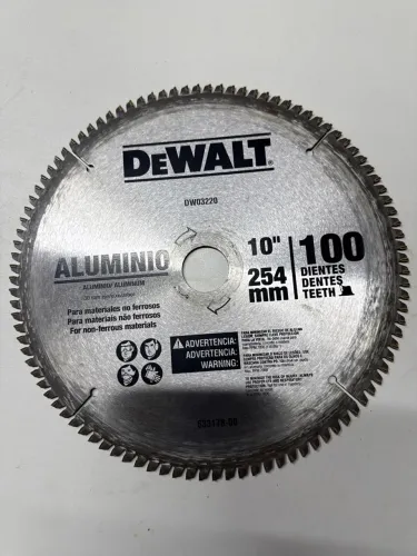 Disco de serra Dewalt aluminio 10 polegadas 100 dentes